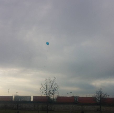 balloon release on Izzy's birthday